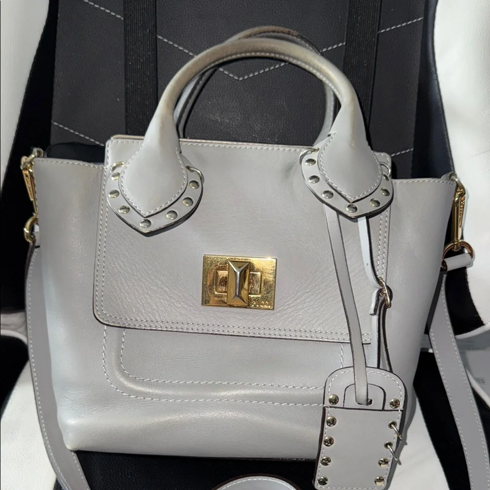 Emilio Pucci Gray Satchel with Gold Accents - Picture 14 of 15